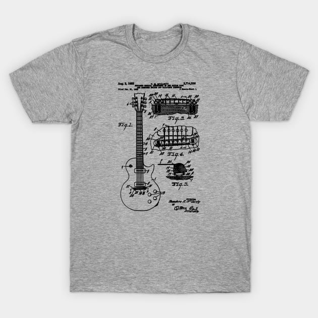 Guitar Instrument // Black T-Shirt by Throbpeg